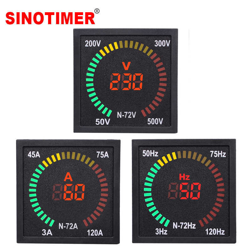 Square LED Digital Voltmeter Ammeter Frequency Hz Current Volt Voltage