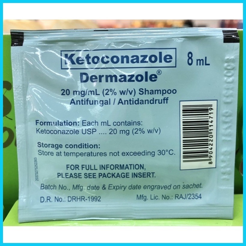 Dermazole Shampoo Ketoconazole Anti Dandruff Shampoo 8ml Sachet