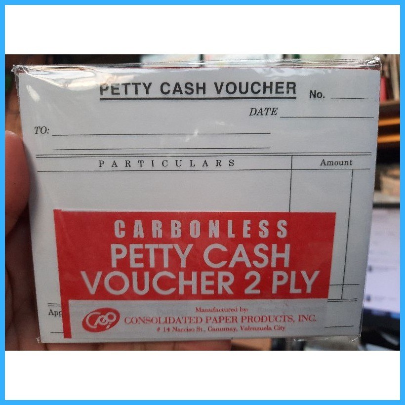 Petty Cash Voucher 2ply Carbonless Sold Per Pack Per Pad