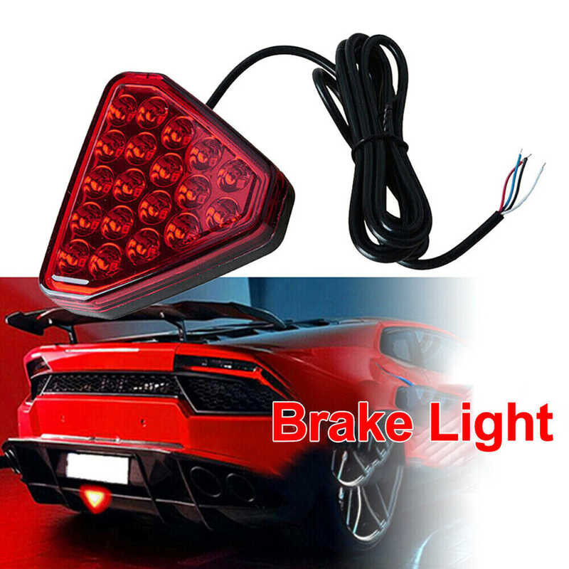 Universal F1 Style Triangle Red LED 3Rd Rear Bumper Tail Stop Strobe