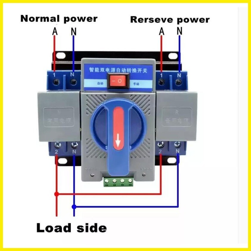 ATS 2P 63A 230V Micro Circuit Breaker Dual Power Automatic Transfer