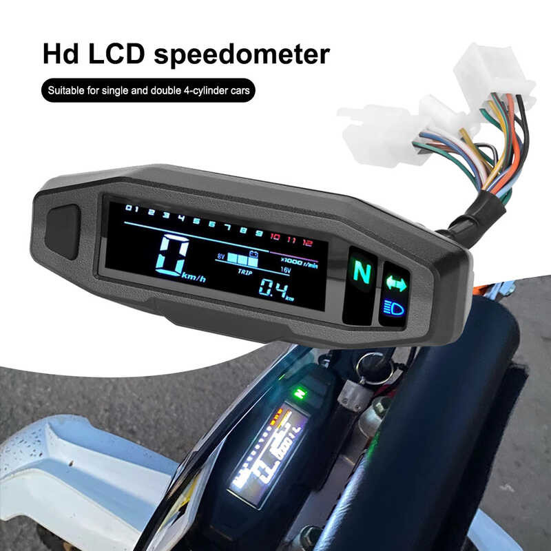 New Universal Motorcycle Speedometer Moto Dashboard Oil Gauge