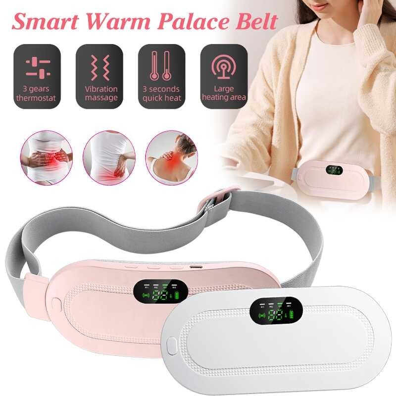 Pad Menstrual Heating Smart Warm Palace Relief Pain Cramps Vibrating