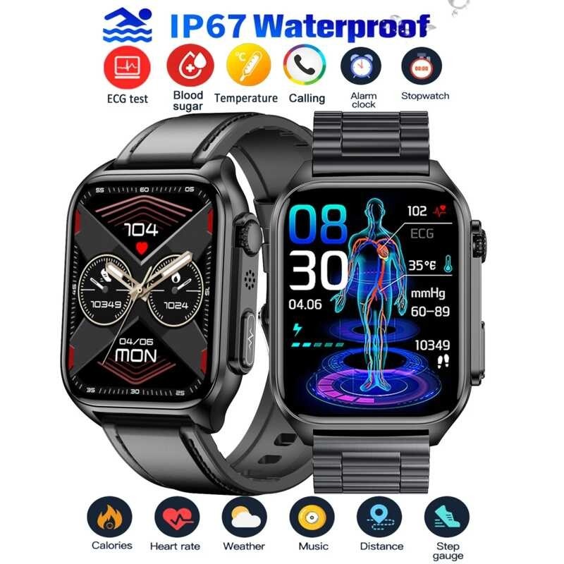 Watch Tk12 Smart Glucose Blood Oxygen Heart Rate ECG Body Temperature