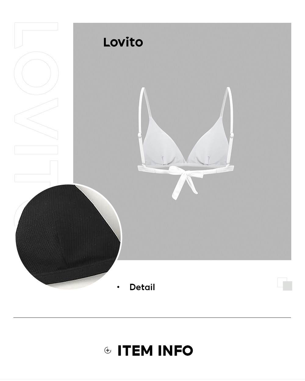 Lovito Women Sexy Plain Tie Back Bikini Top LNL41021 Shopee Philippines