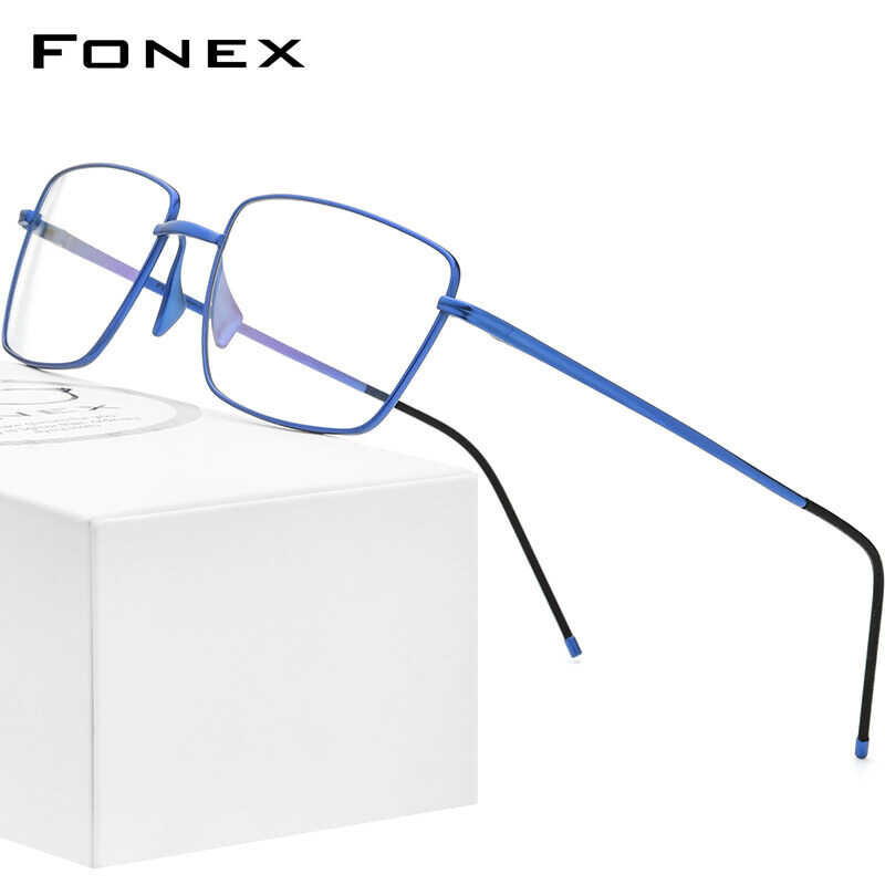 Titanium FONEX Pure Glasses Frame Men Square Eyeglasses Kababaihan 2022