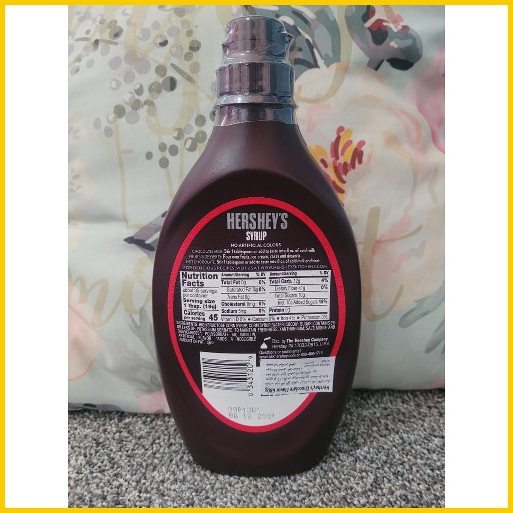 Hershey S Syrup Genuine Chocolate Flavor Fat FREE 680g Shopee