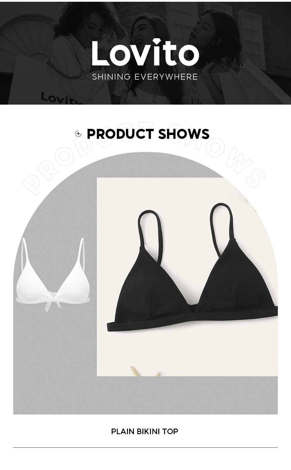 Lovito Women Sexy Plain Tie Back Bikini Top LNL41021 Shopee Philippines