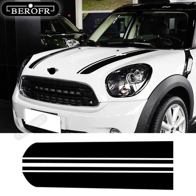 Hood Bonnet Racing Stripes Engine Cover Vinyl Decal Stickers Para Sa