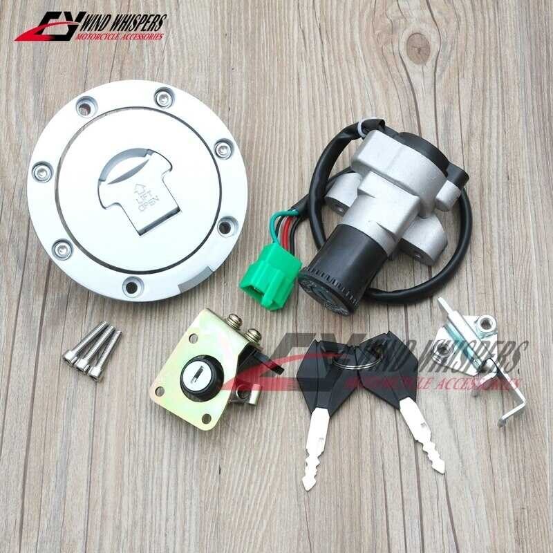 Fuel Motorcycle Gas Cap Ignition Switch Seat Lock Key Kit Para Sa