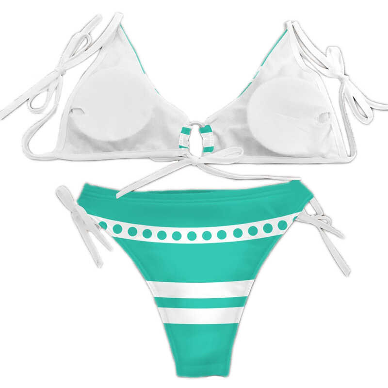 Cartoon Anime Printing Swimsuit Bikini Nami Cosplay Costume Women Sexy