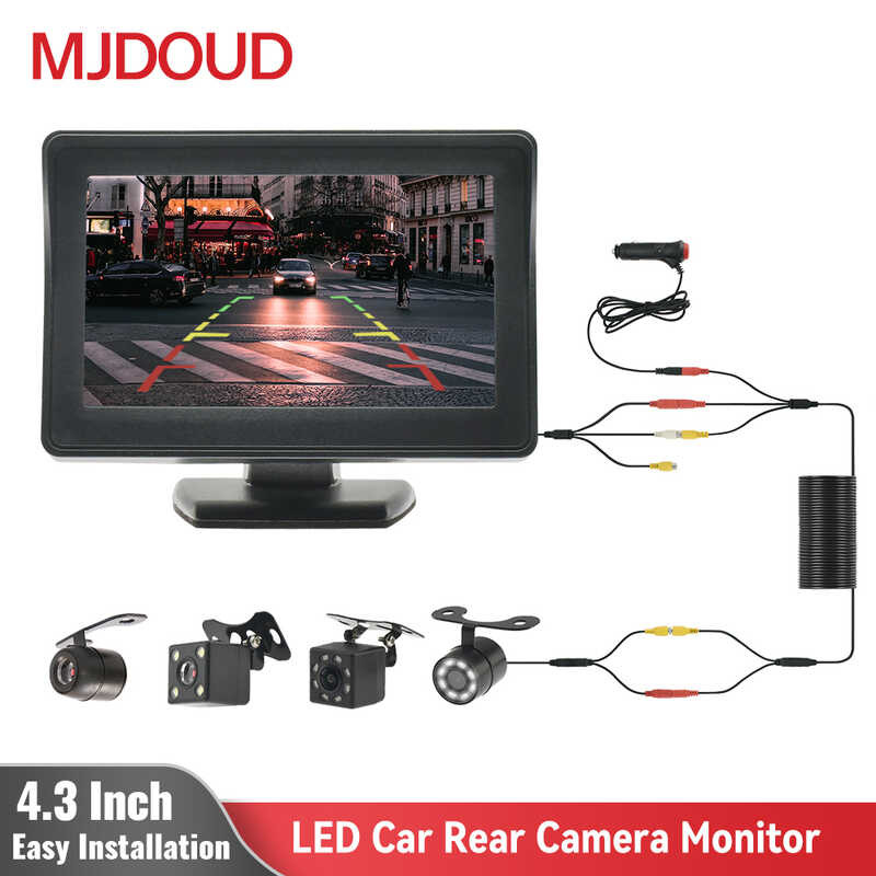 4 3 MJDOUD Inch Car Rear Camera Monitor LED Reversing Camera Gamit Ang