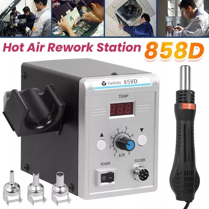 858D Hot Air Rework Station Digtal LCD Display Hot Air Soldering