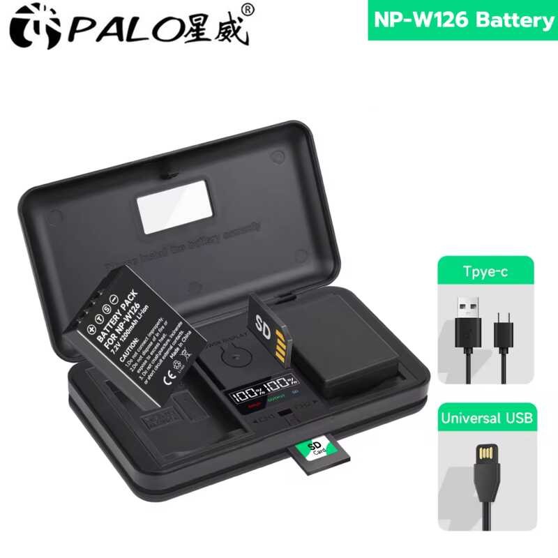 PALO 7 Npw126 Np W126 NP W126s Camera Battery Storage Box LCD Dual