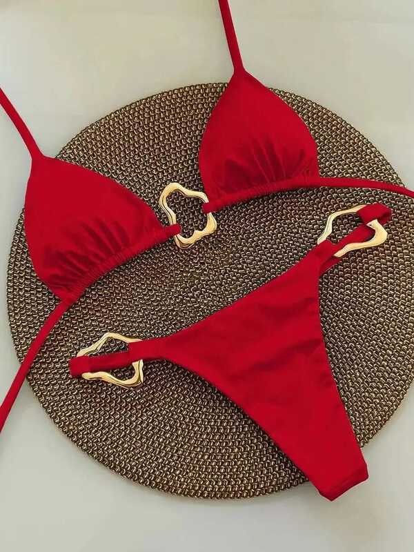 Swimsuit Women S Sexy Halter Micro Bikini 2025 Women Swimsuit Solid