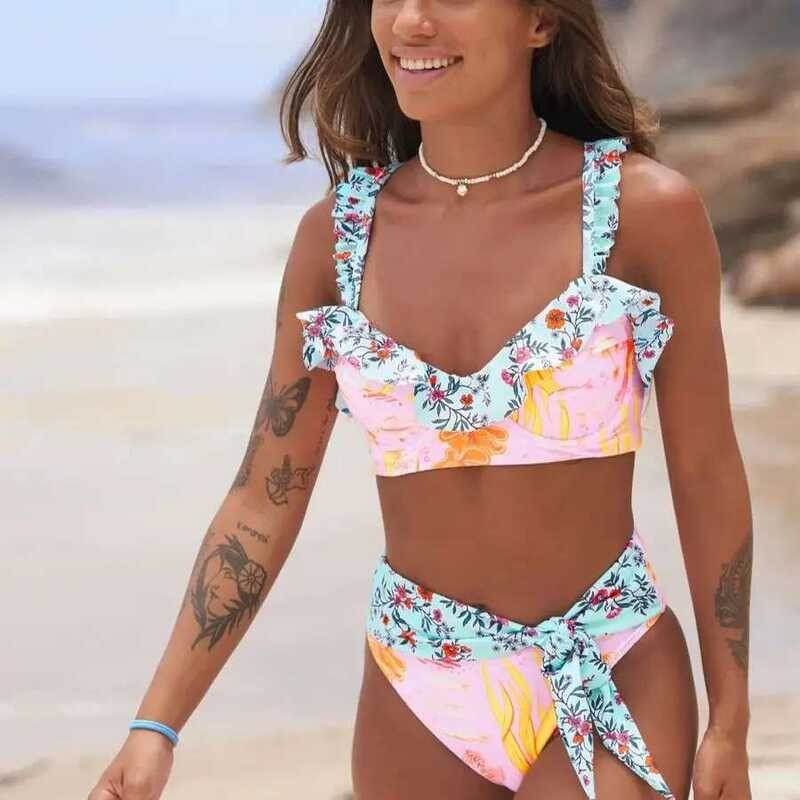 High Waist Bikini New Sexy Brazilian Bikini Set Women Print Biquini