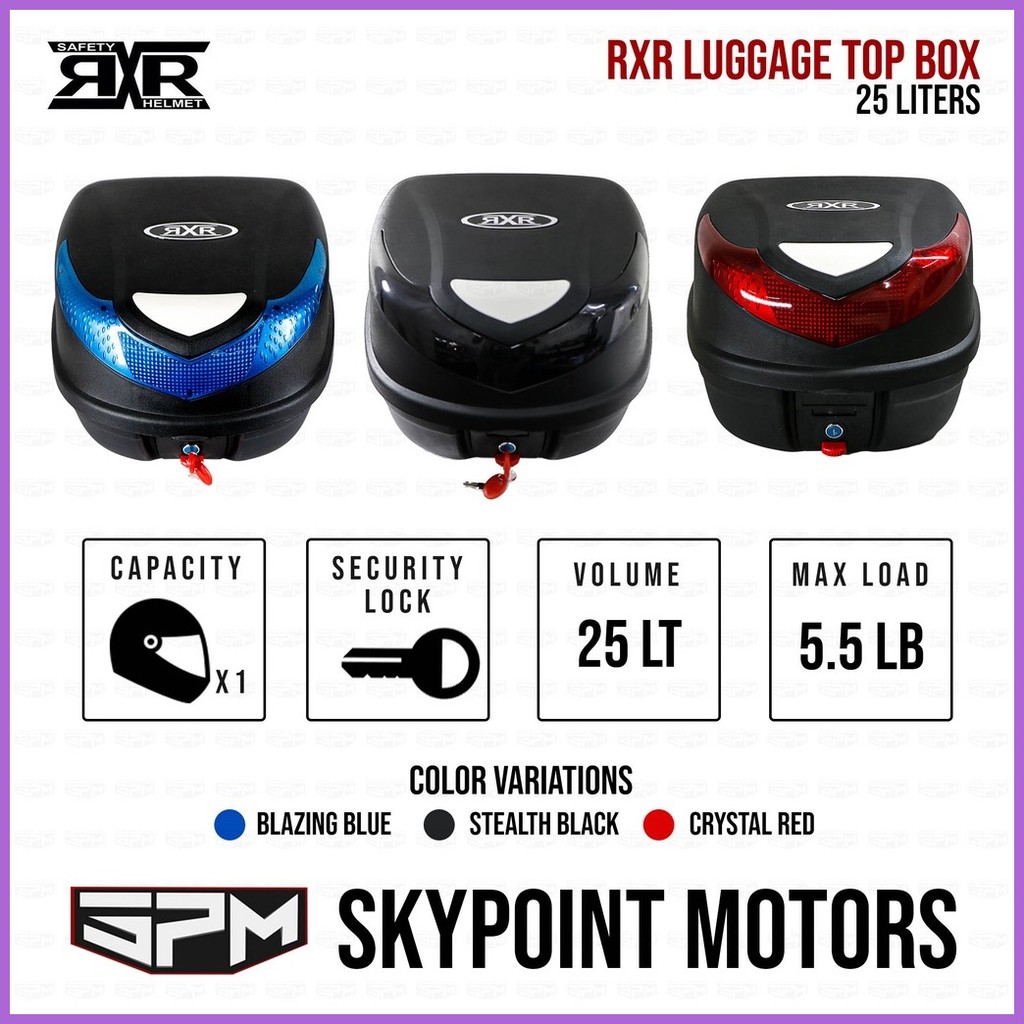 Motorcycle Compartment Box Rxr Luggage Container Top Tail Trunk