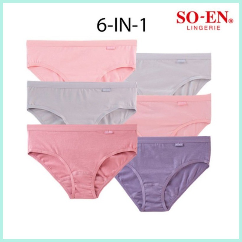 SOEN 6 In 1 Comfy Fit Bikini Panty Pack For Women Soen Becca Shopee