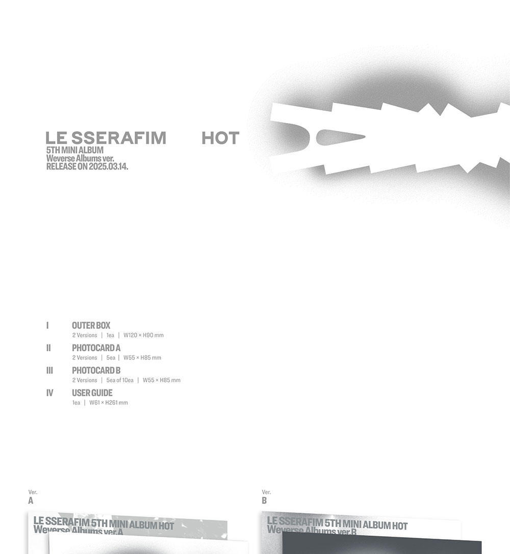Weverse Albums Ver LE SSERAFIM HOT 5th Mini Album 14th Mar 2025