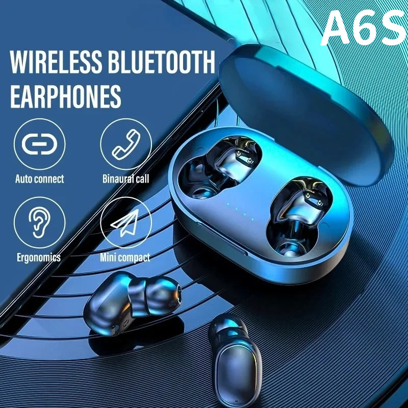 A6S TWS Wireless Bluetooth Headset With Microphones Sports Earbuds