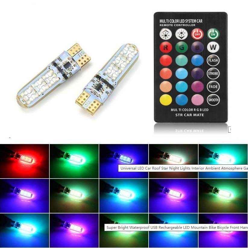 RGB T10 W5W Led 194 168 W5W 5050 SMD Car Dome Reading Light Automobiles