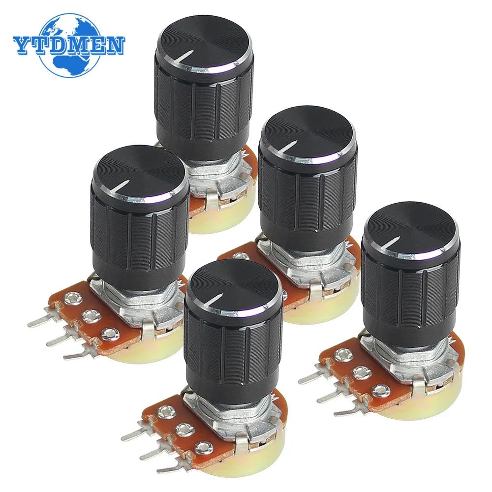 5 Set WH148 Linear Taper Rotary Potentiometer Resistor 15mm 3pin 1K 2K