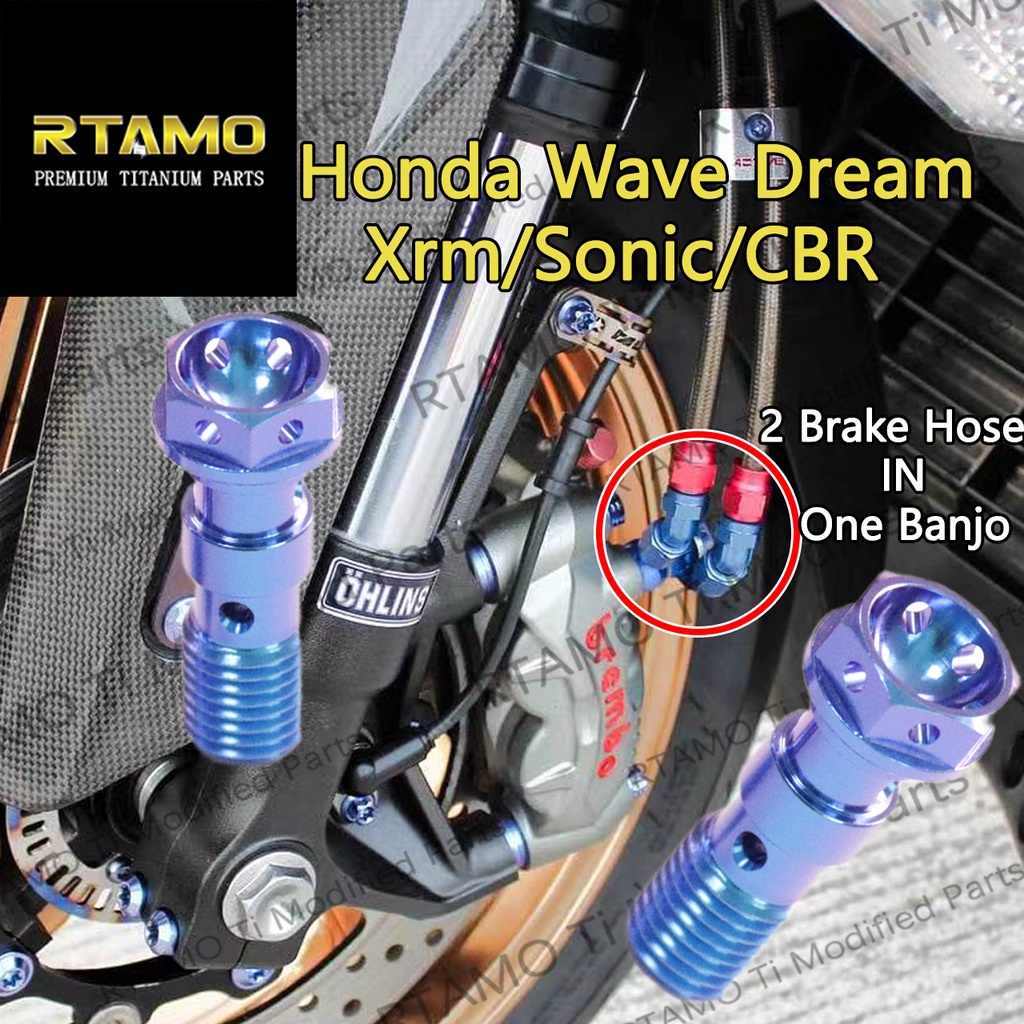 RTAMO Titanium Gr5 M10x1 0 1 25 Double Hole Brake Banjo Bolt 1 0P