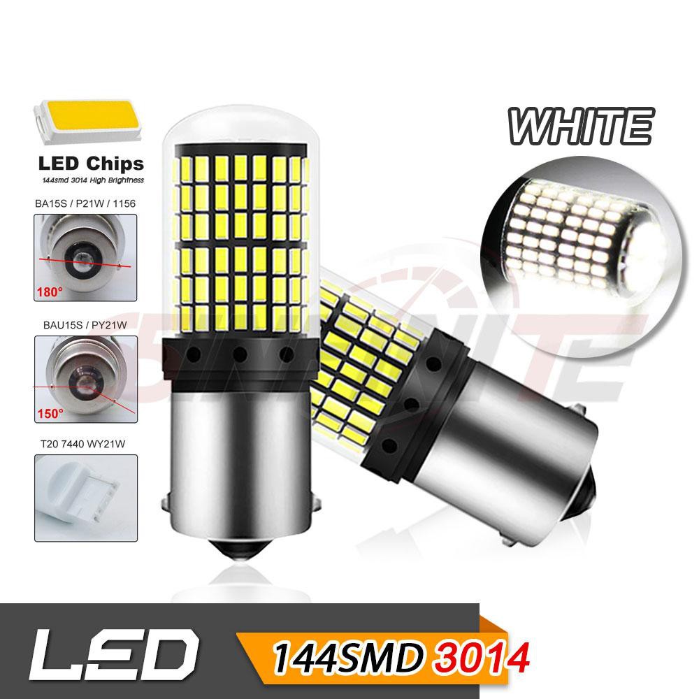 Twin Package LED Reverse Lamp T20 7440 WY21W Straight Polarity BA15S