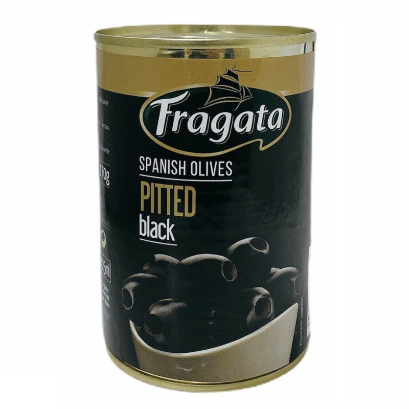 Fragata Black Olive Seedless In Can G Pitted Olives G Brand