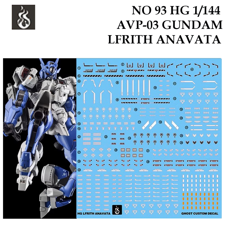 WATER DECAL Ghost HG93 HG 1 144 AVP 03 LFRITH ANAVATA GUNDAM SLIDE