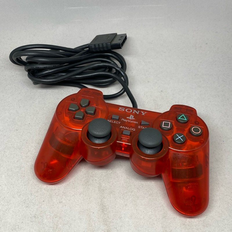 Joy Genuine Play Station Clear Red Ps Sony Original Wire