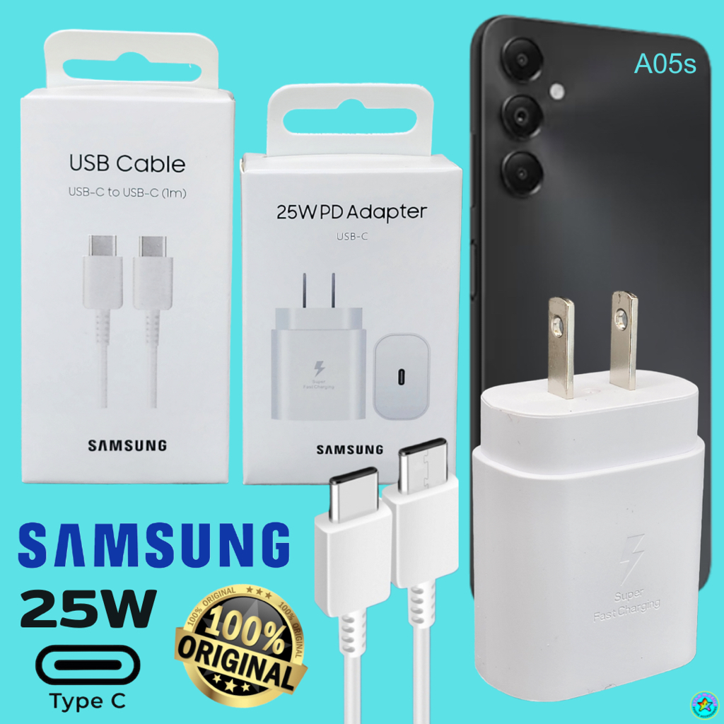 Samsung Charger 25W US Head Usb C Type C Cable 1 1 8m For A05s