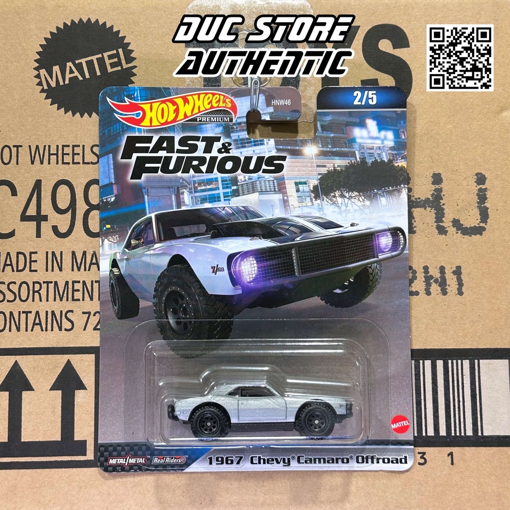 Ducstore Model Car HNW47 Hot Wheels Fast Furious 1967 Chevy Camaro