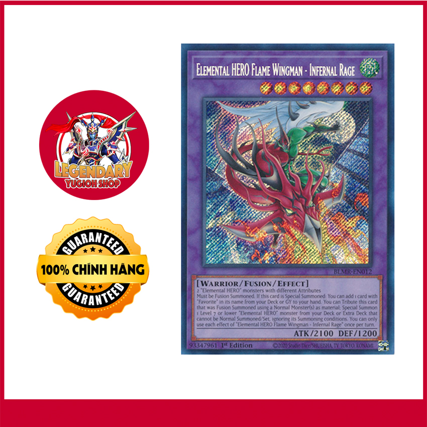 Genuine Yugioh Card Elemental HERO Flame Wingman Infernal Rage