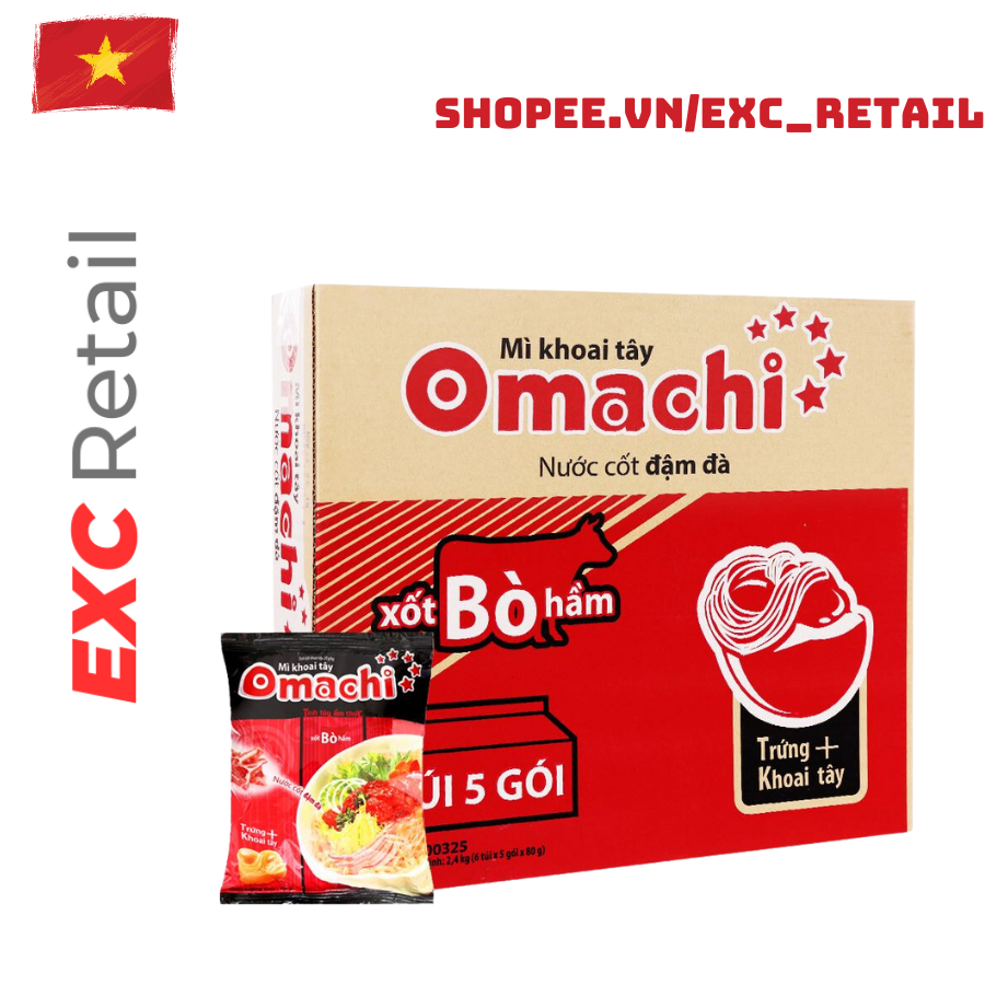 Box Of Omachi Noodles With Spicy Shrimp Flavor Beef Stewed Stewed