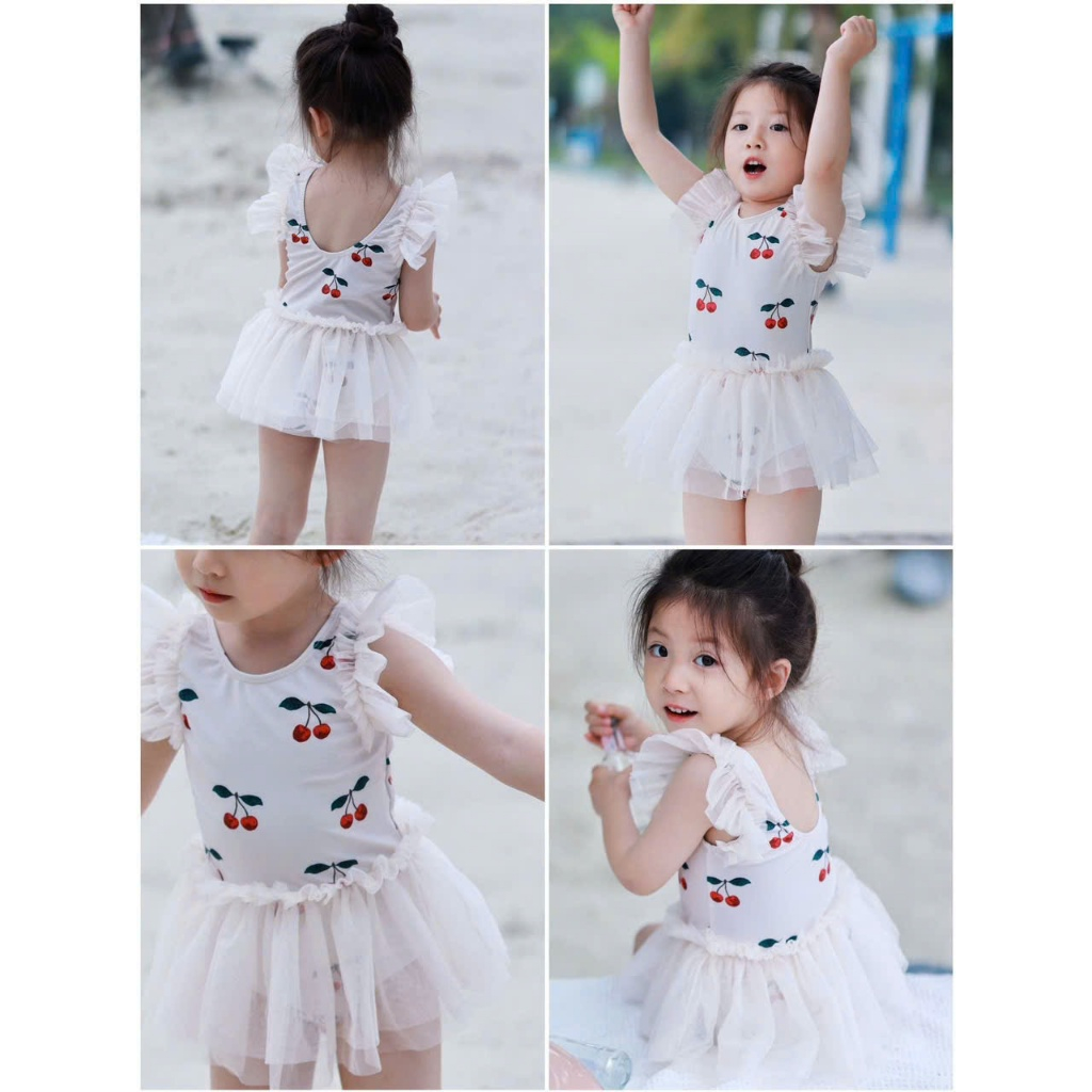 Qccc BIKINI Beach Outfit Set With Free Hat For Korean Baby Cover From