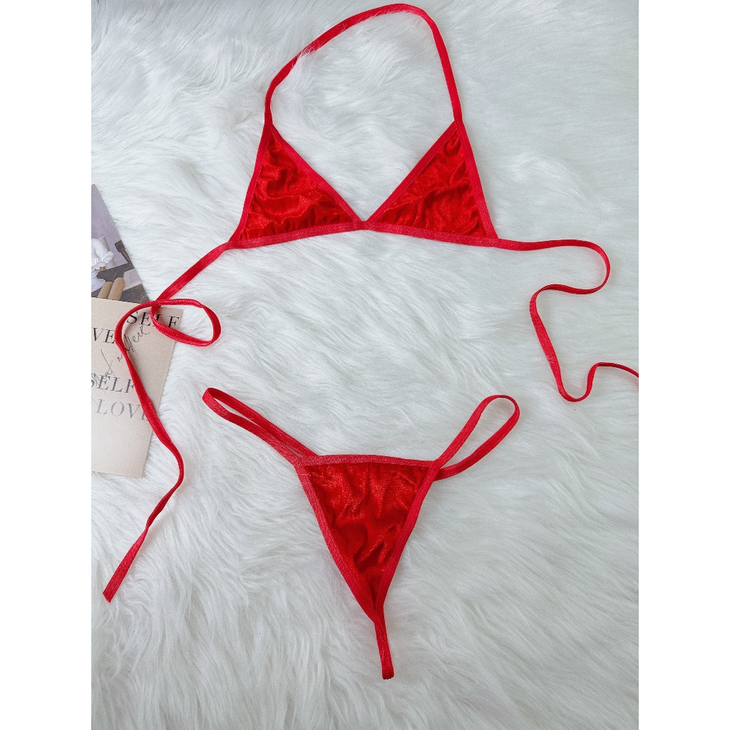 Ready BK028 Sexy Red Velvet Lingerie Lingerie For Hot Christmas Eve