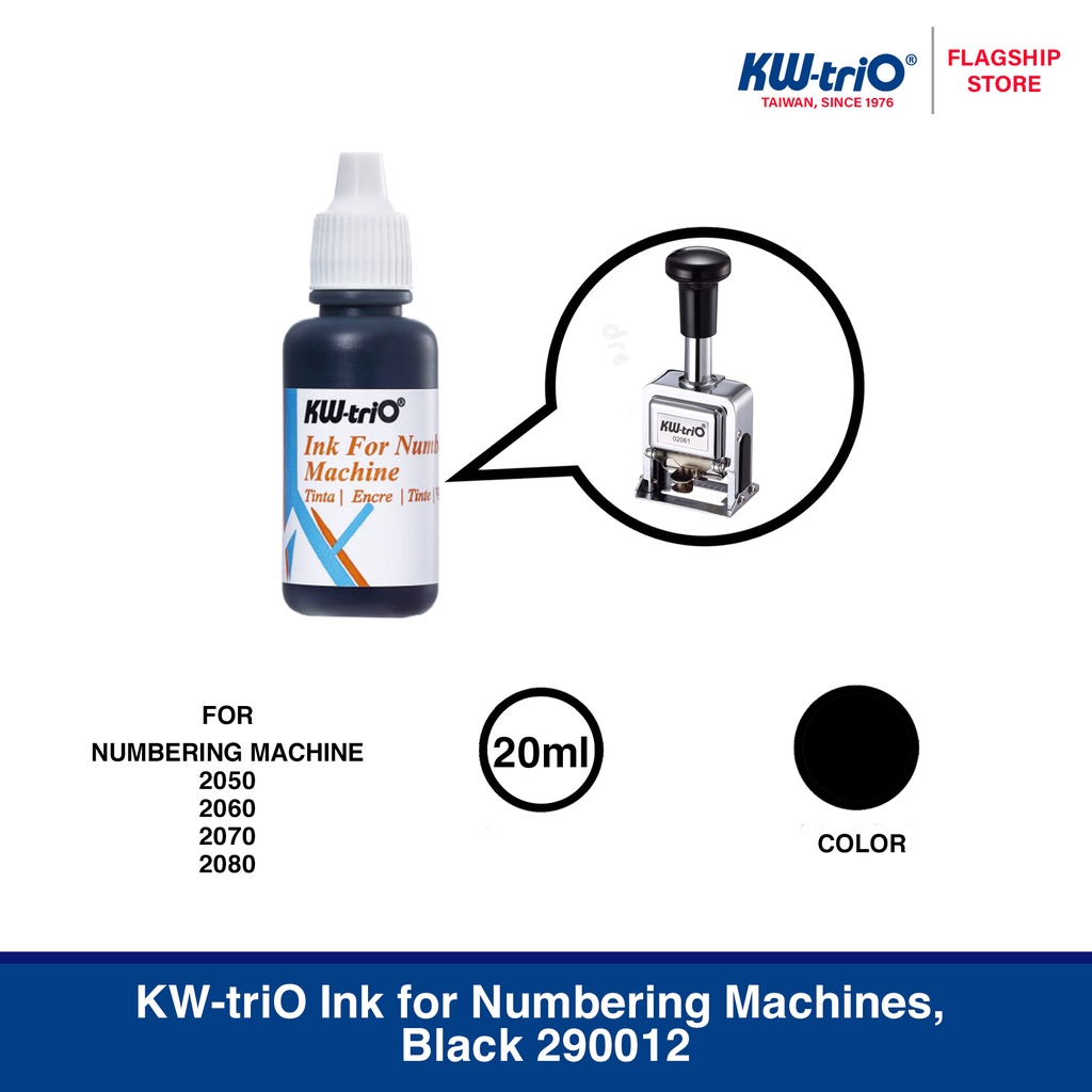 Kw-Trio Ink for Numbering Machines, Black 290012 [15112912] | Shopee  Philippines