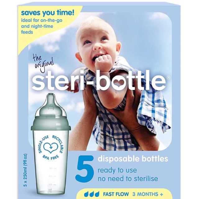 Strawberry Bottle Disposable Baby Bottle Pack of 5 (Disposable Milk