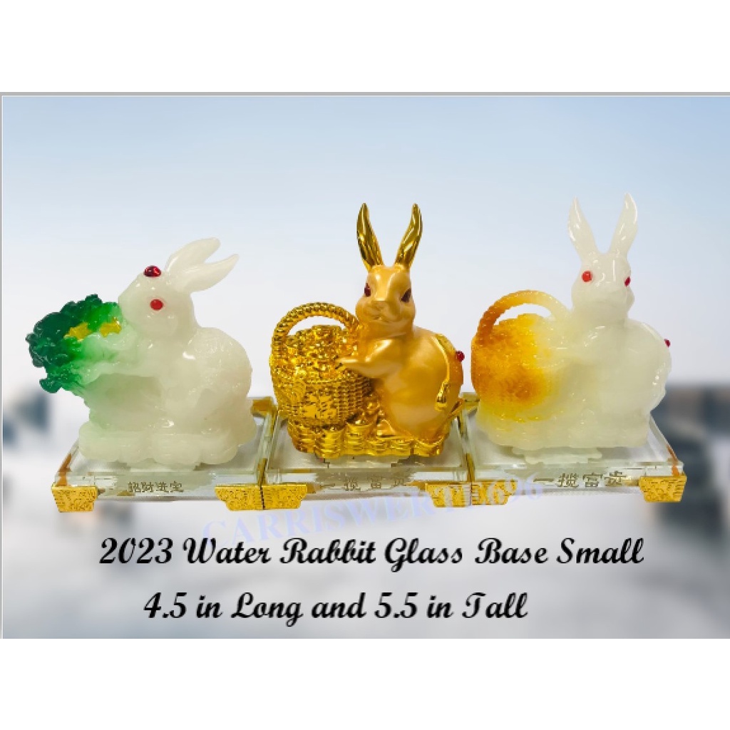 CARRISWERTE Lucky Charm Resin Base Year Of The Rabbit Figurine For ...