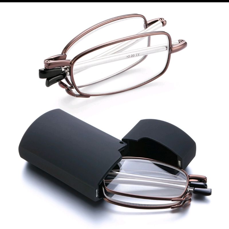 Premium Folding Reading Glasses Telescopic Frame Glass Lens Shopee Philippines