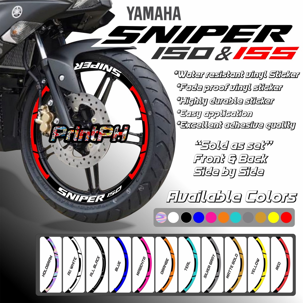 Yamaha Sniper 150&155 Mag Decals Sticker Front & Back Side by Side ...
