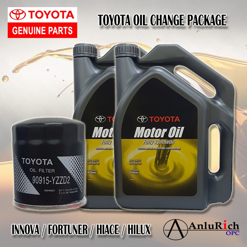 Toyota Fortuner Innova Hilux Hiace Oil Change Package 8ltrs 5w-30 Fully 