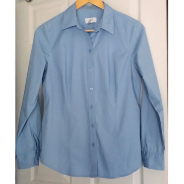 Powder Blue Long Sleeve Polo Shirt | Shopee Philippines