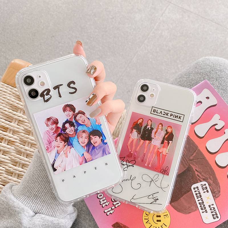 BTS phone case for iPhone 12 11 xsmax xr x transparent soft shell