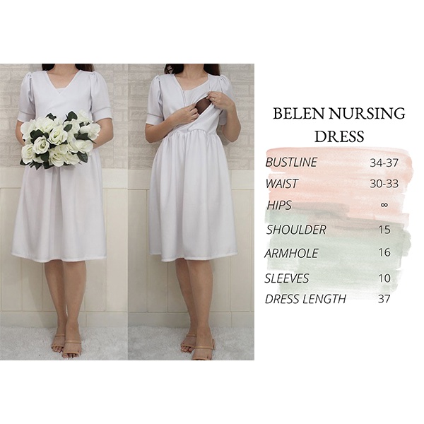 WHITE NEOPERENE NURSING BREASTFEEDING DRESSES FOR DEDICATION CHRISTENING AND FORMAL EVENTS Shopee Philippines