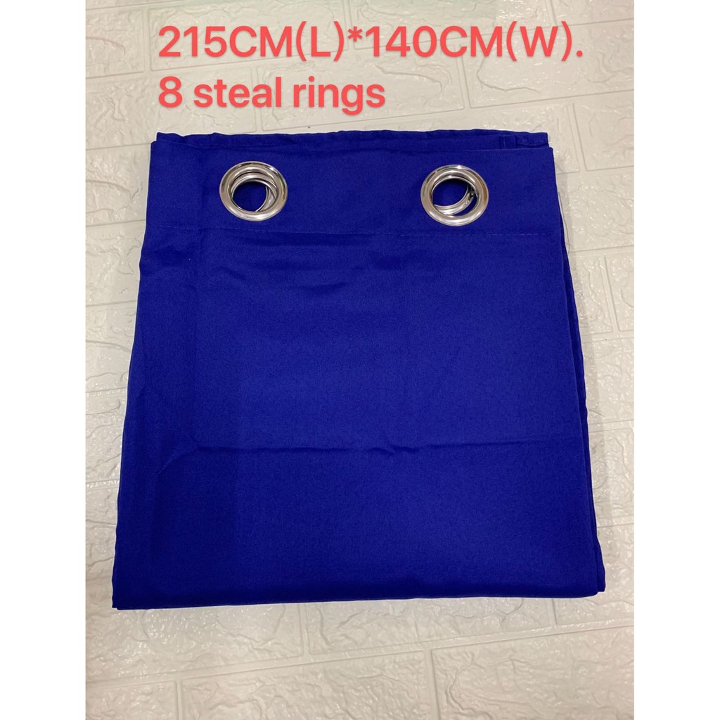 1pc 7feet Plain Fabric Curtain with 8 Steal Rings 215*140CM for Window ...
