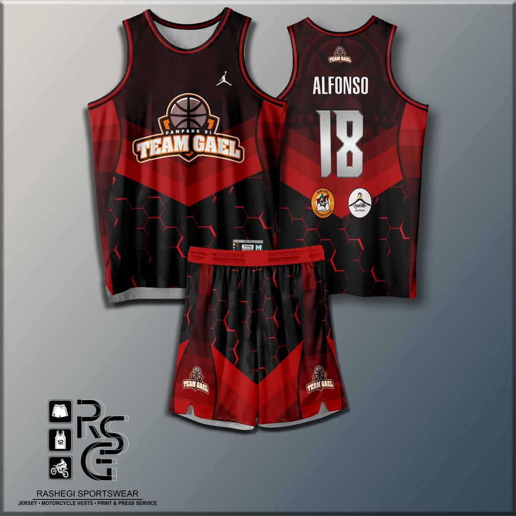 2022 Jersey Full Sublimation Exclusive Design Black Red Gael | Shopee ...