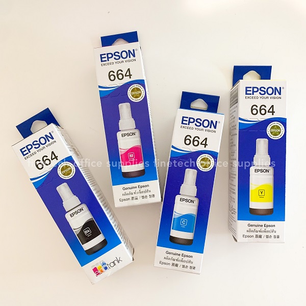 GENUINE EPSON 664 INK BOTTLE (Black/Cyan/Magenta/Yellow) Shopee
