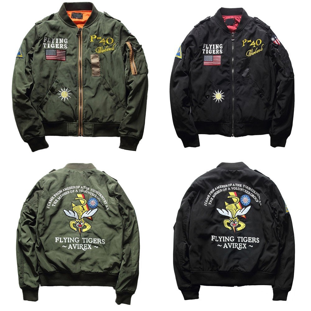 Men Women Air Force NASA Bomber Jacket Badge Coat Zipper Outwear [Ready ...